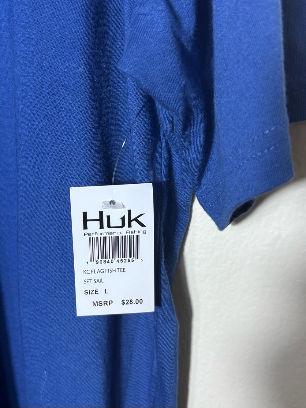 NWT HUK Shirt KC Flag Fish Pursuit Performance Fishing Blue Mens Size L - Picture 3 of 9